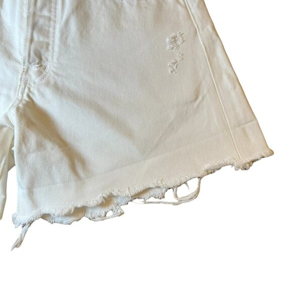 MOUSSY VINTAGE Howa Size 26 White Cut Off Shorts Distressed Button Fly Selvedge - Picture 5 of 13